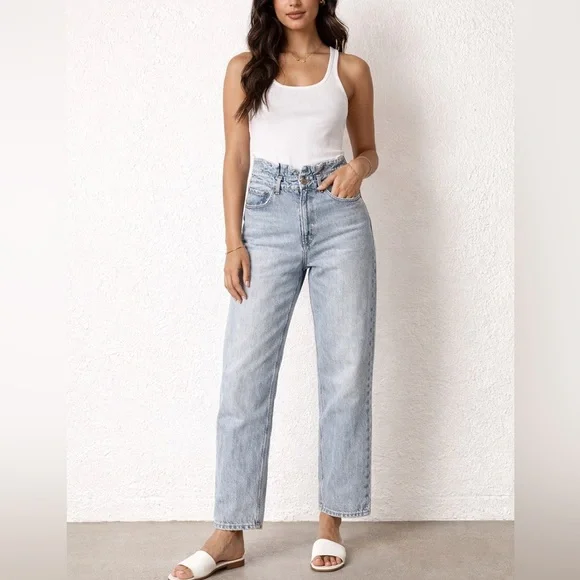 AGOLDE Lettuce Waistband Reworked High Rise Fitted 90s Jeans - Picture 1 of 15